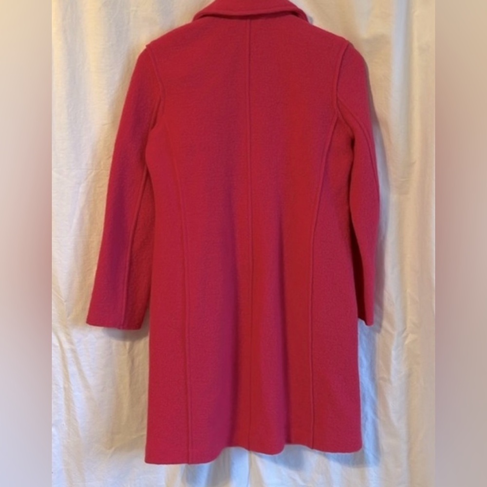 J.Crew Daphne Italian Boiled Wool Topcoat in Pink Bright Rose - Size 8 - Picture 6 of 10